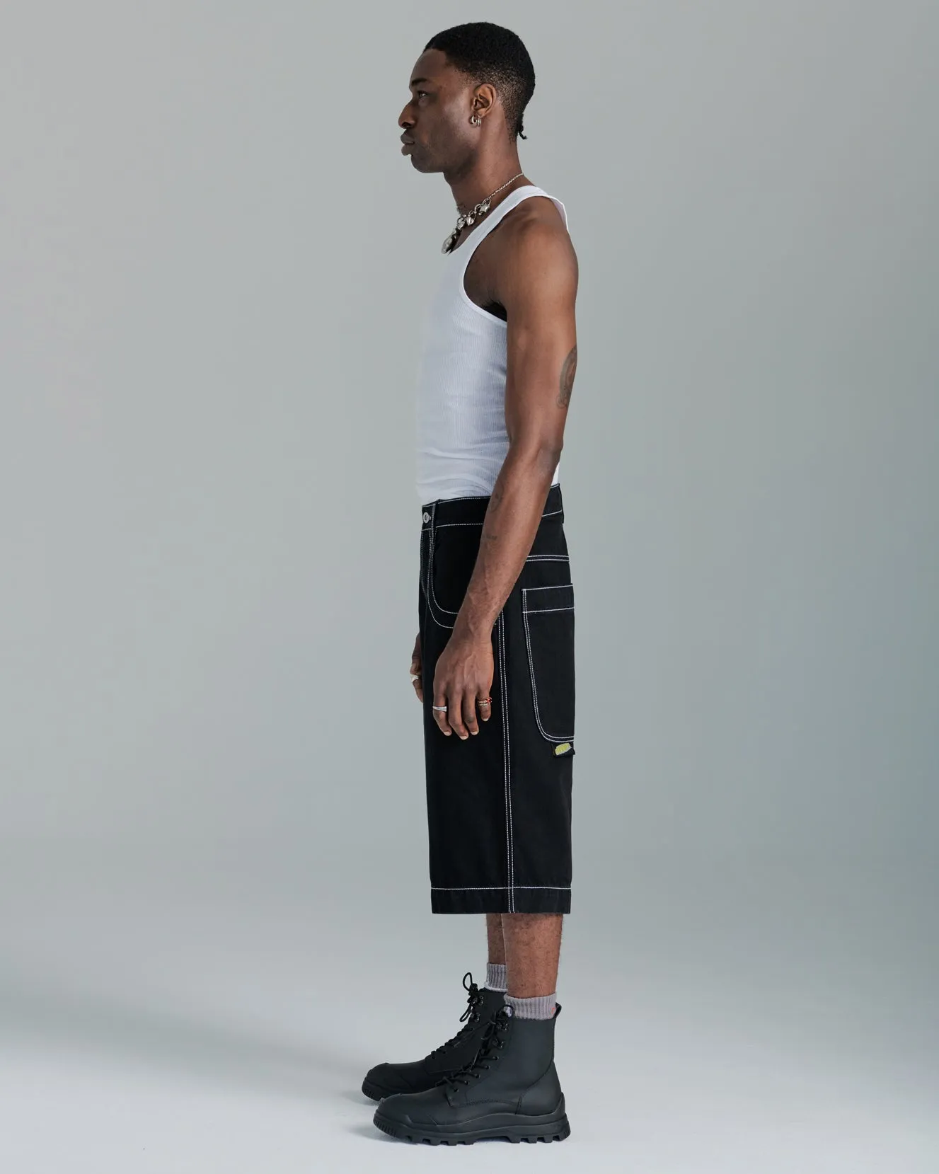 101 Twin Cannon Shorts. 14". Black/Silver J. sold by JNCO product image thumbnail 5