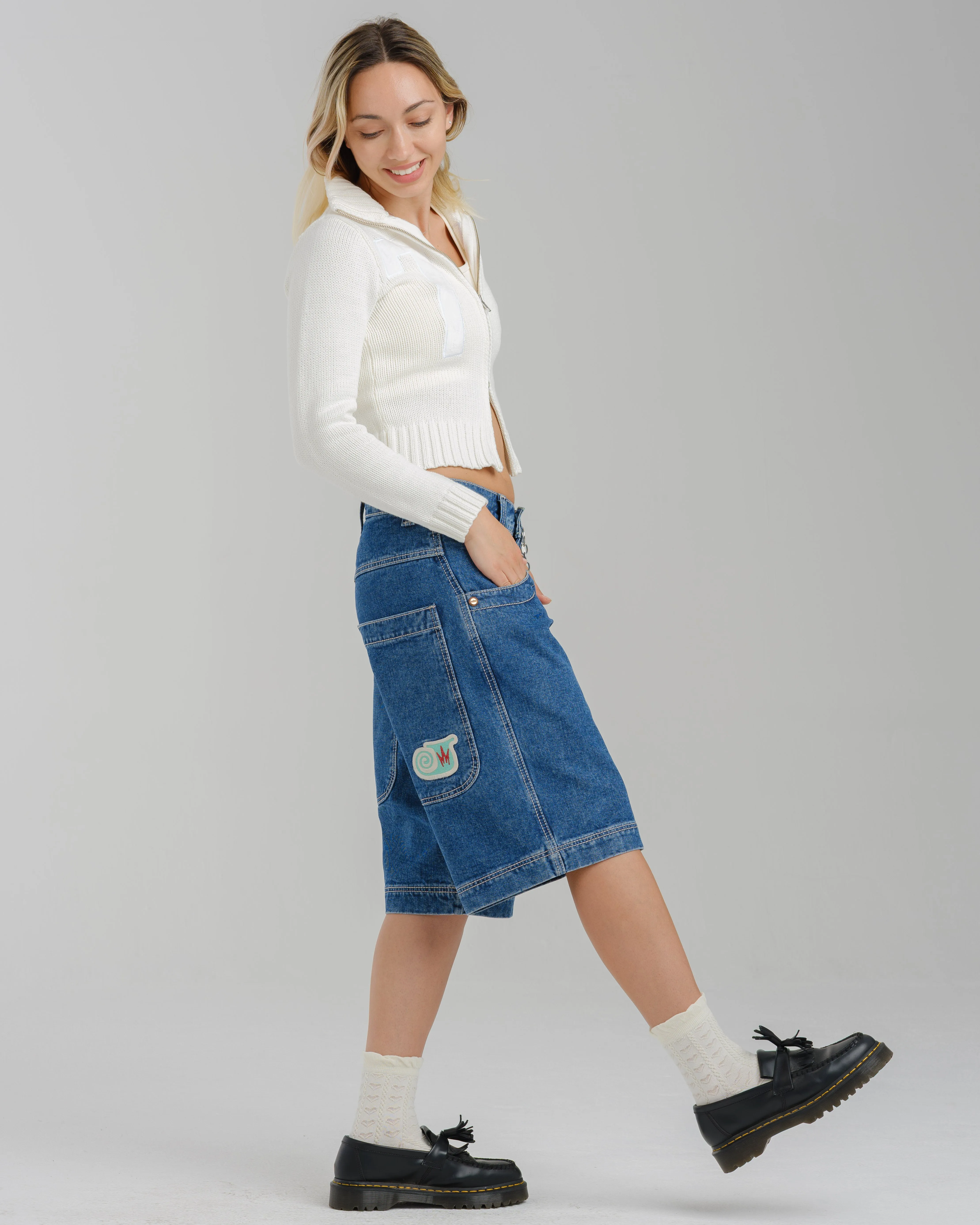 W101 Twin Cannon Shorts. 14" Inseam. Dark Stone. sold by JNCO product image thumbnail 4