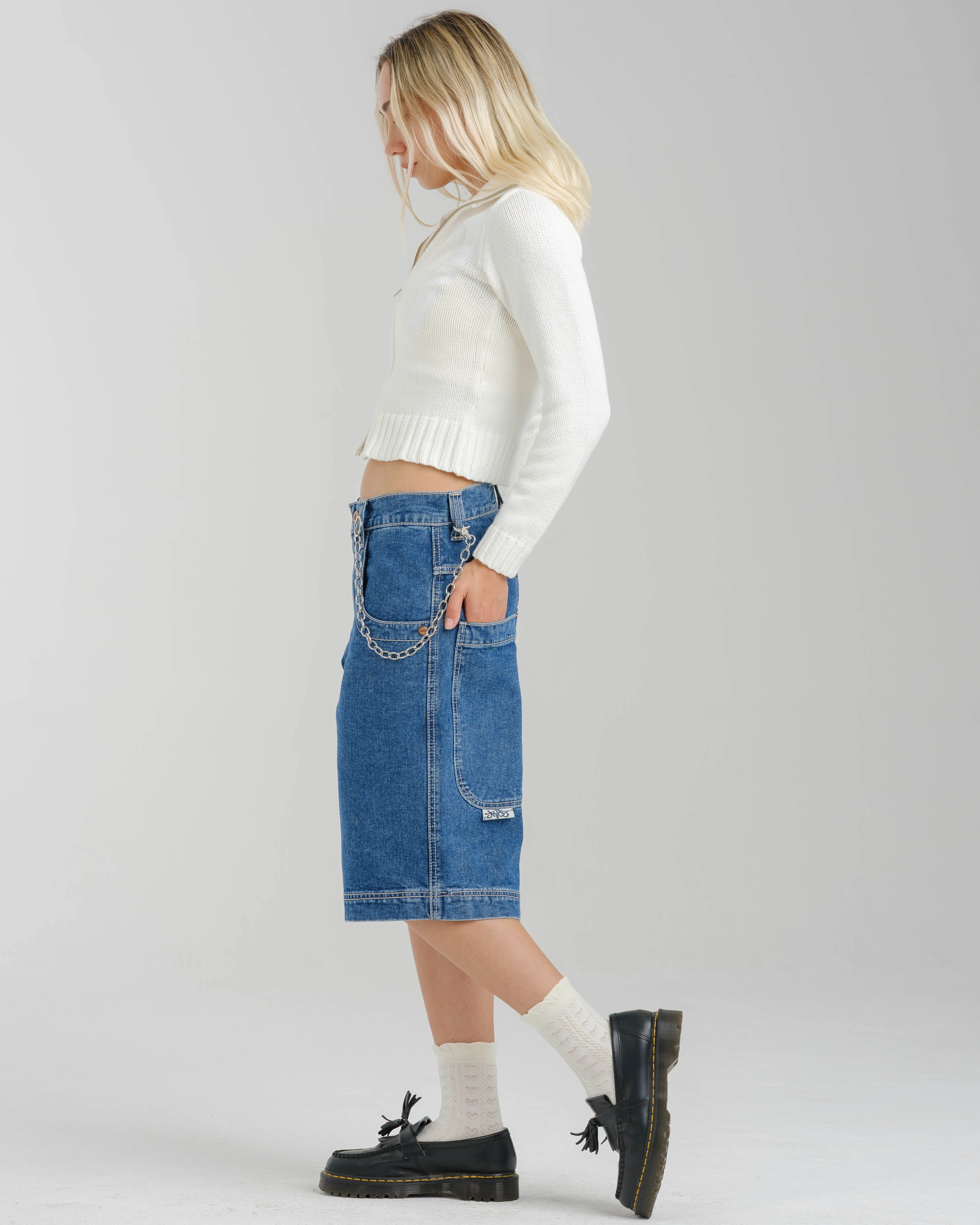 W101 Twin Cannon Shorts. 14" Inseam. Dark Stone. sold by JNCO product image thumbnail 3