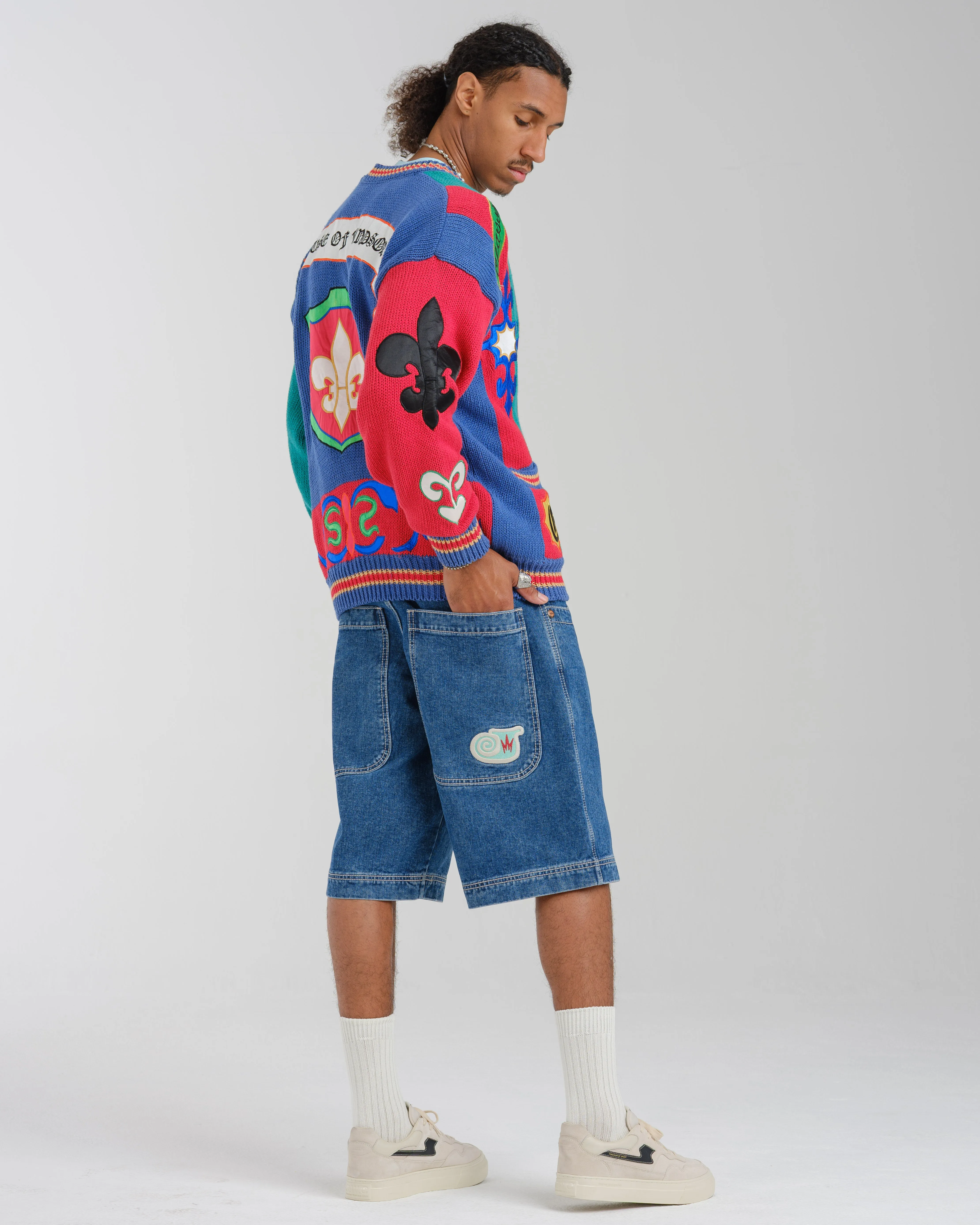 101 Twin Cannon Shorts. 14" Inseam. Dark Stone. sold by JNCO product image thumbnail 4