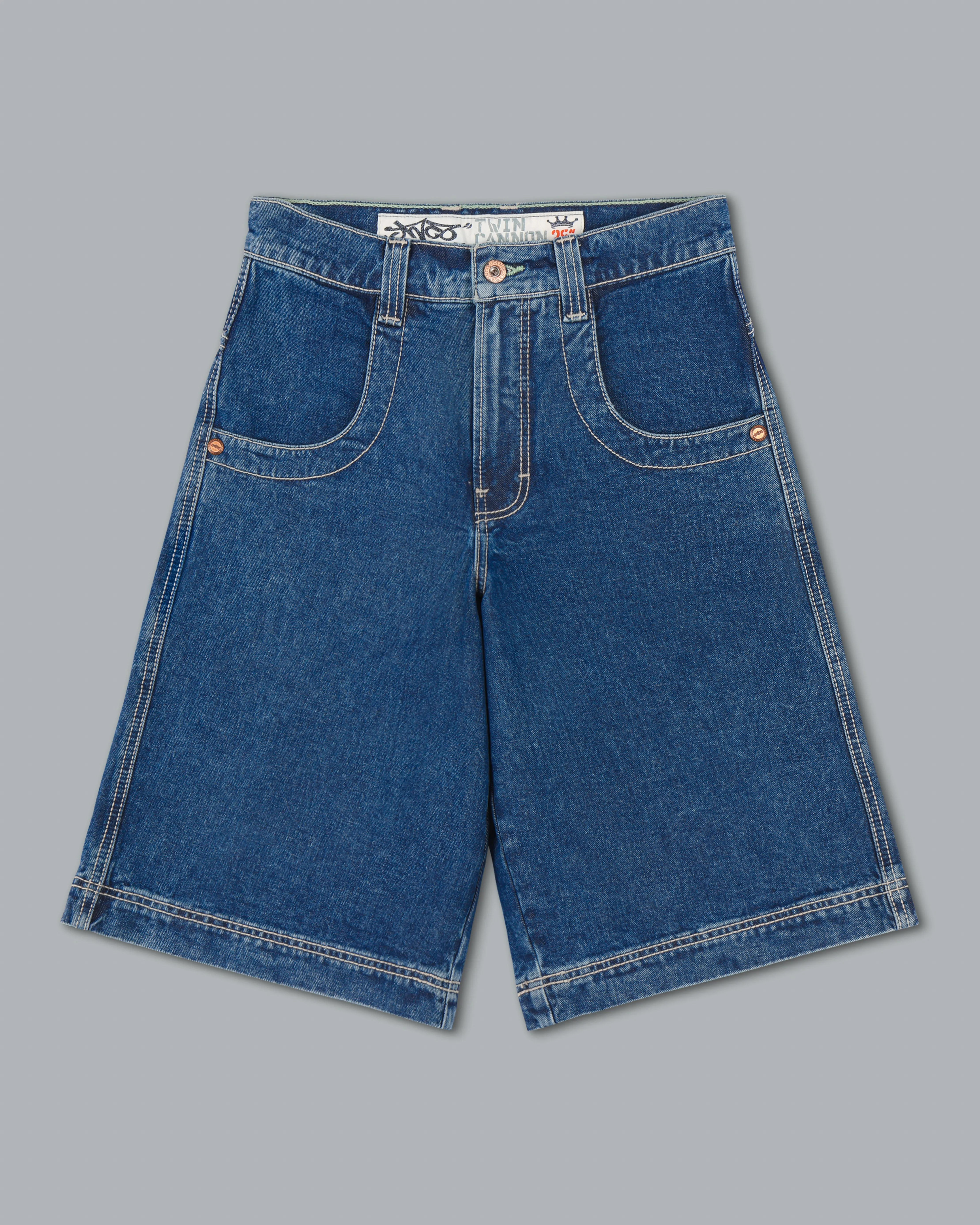 101 Twin Cannon Shorts. 14" Inseam. Dark Stone. sold by JNCO product image thumbnail 5