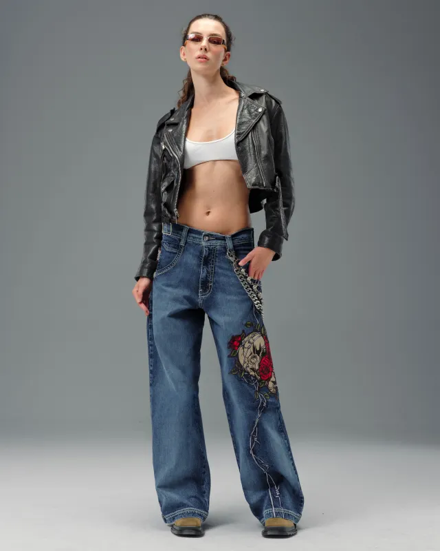 Skull & Roses. 24". Hand-Sand Dark Stone. sold by JNCO