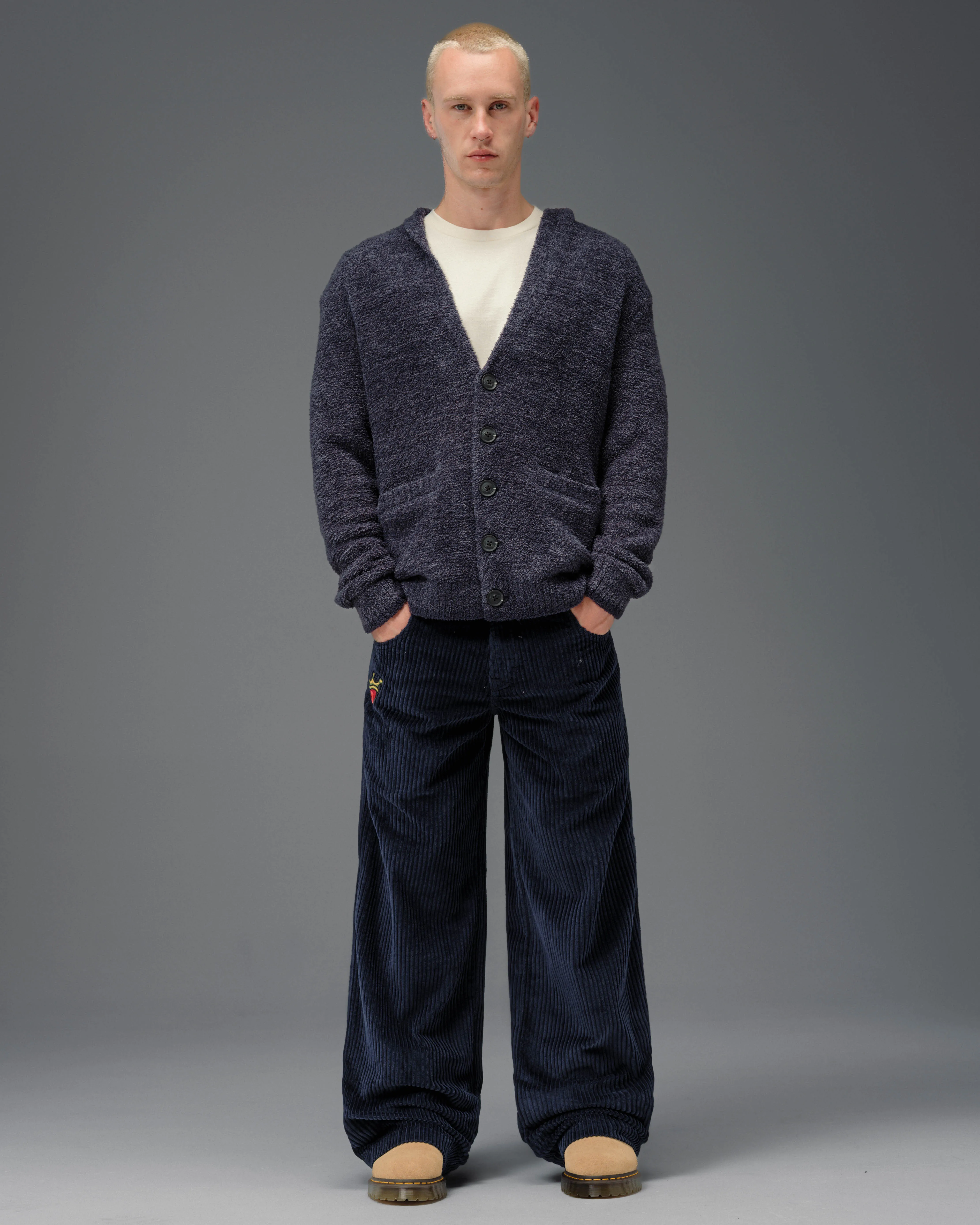 179 Pipes. 23". 4 Wale Corduroy. Navy. sold by JNCO