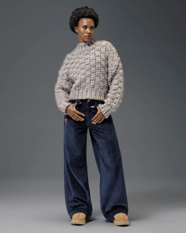 W179 Pipes. 23". 4 Wale Corduroy. Navy. sold by JNCO