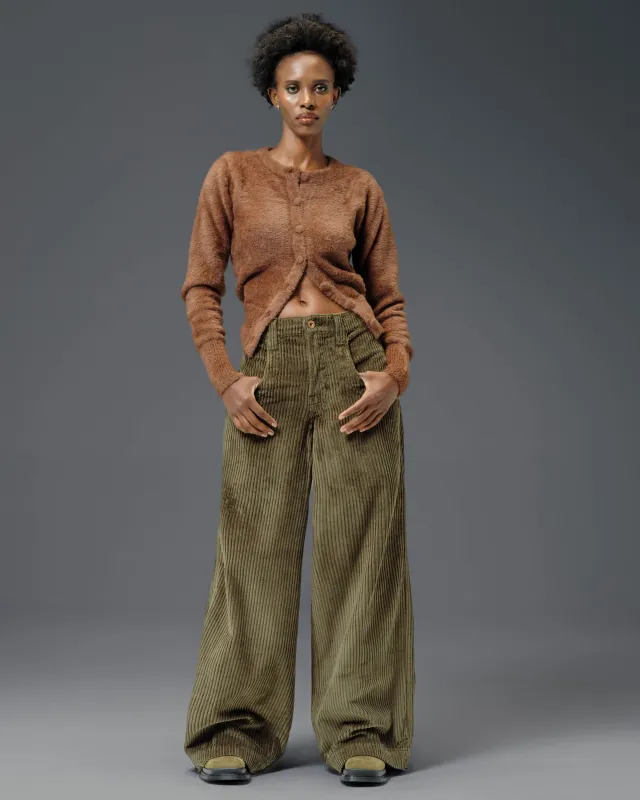 W101 Twin Cannon. 26". 4 Wale Corduroy. Moss. NEW sold by JNCO