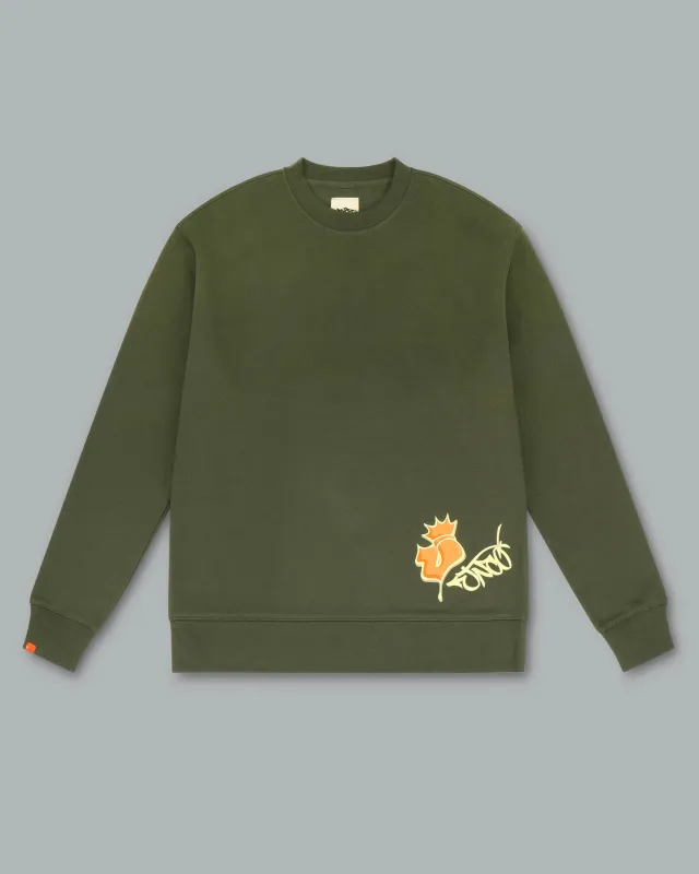 "4 The People" Crewneck. Cypress. sold by JNCO