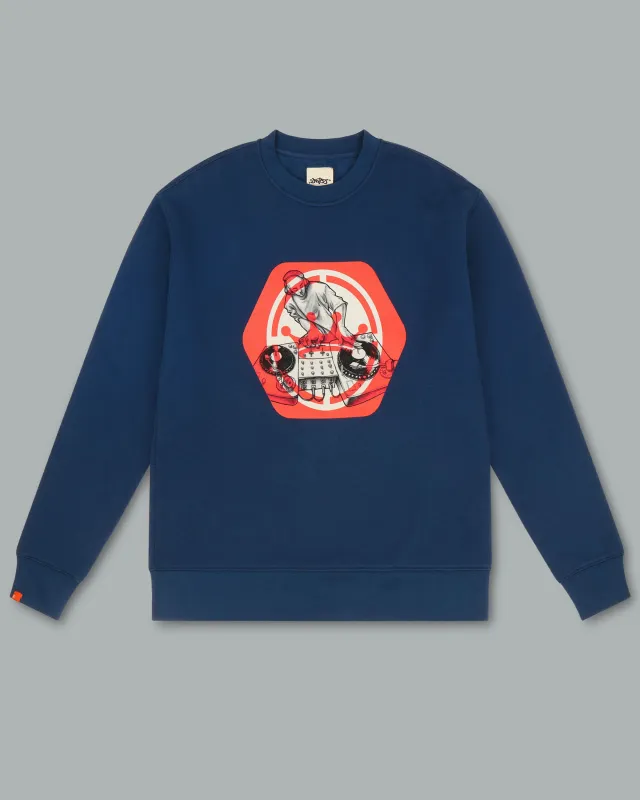 Spindle Crewneck. Cobalt. sold by JNCO