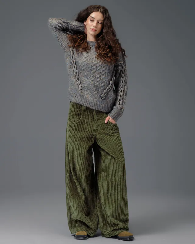 W Jester. 26". 2 Wale Corduroy. Moss. sold by JNCO