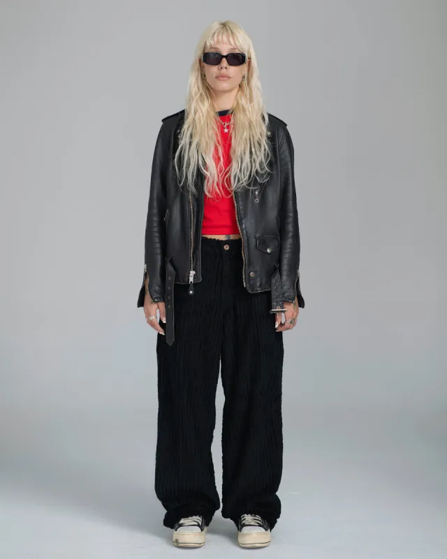 W169 Low Down. 20". 2 Wale Corduroy. Black. sold by JNCO