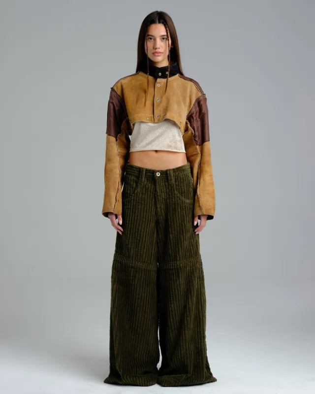 W Hangin'. 34". 2 Wale Corduroy. Moss. sold by JNCO