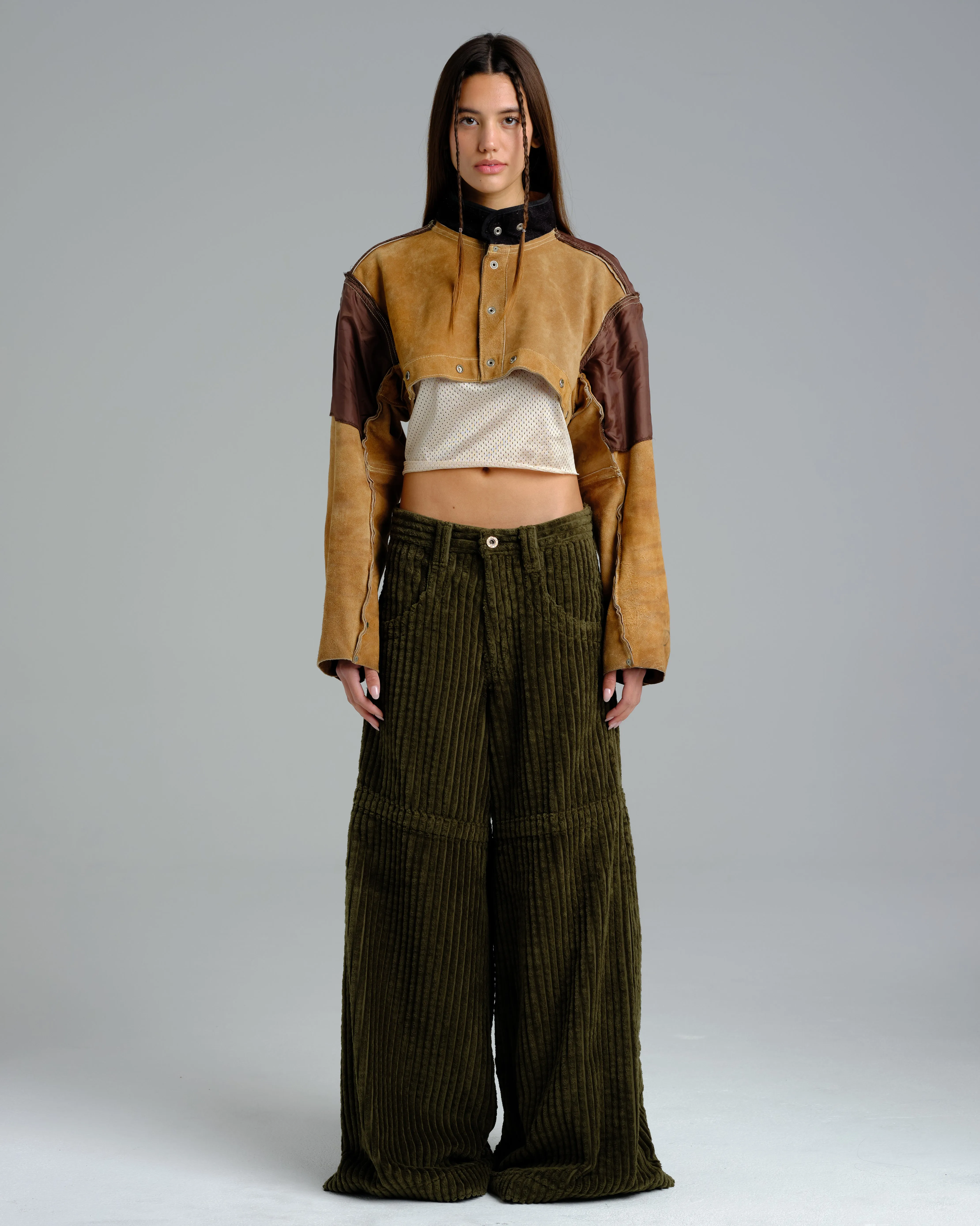 W Hangin'. 34". 2 Wale Corduroy. Moss. sold by JNCO