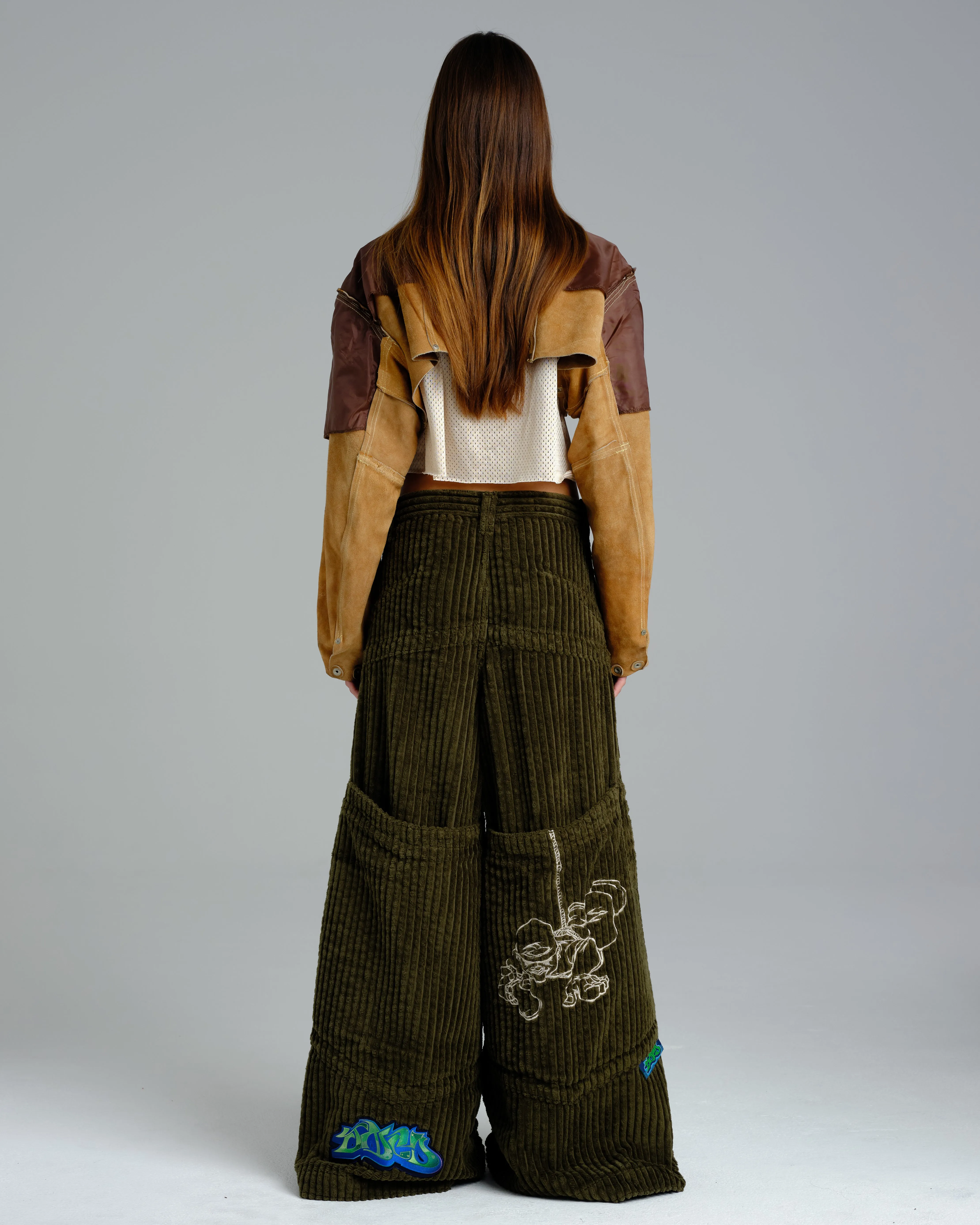 W Hangin'. 34". 2 Wale Corduroy. Moss. sold by JNCO product image thumbnail 2