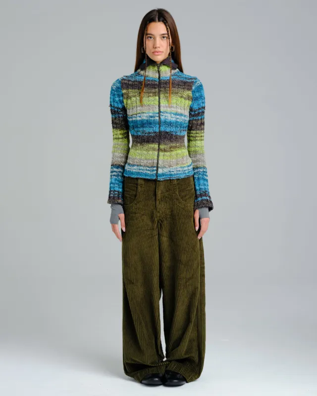 W101 Twin Cannon. 26". 4 Wale Corduroy. Moss. sold by JNCO