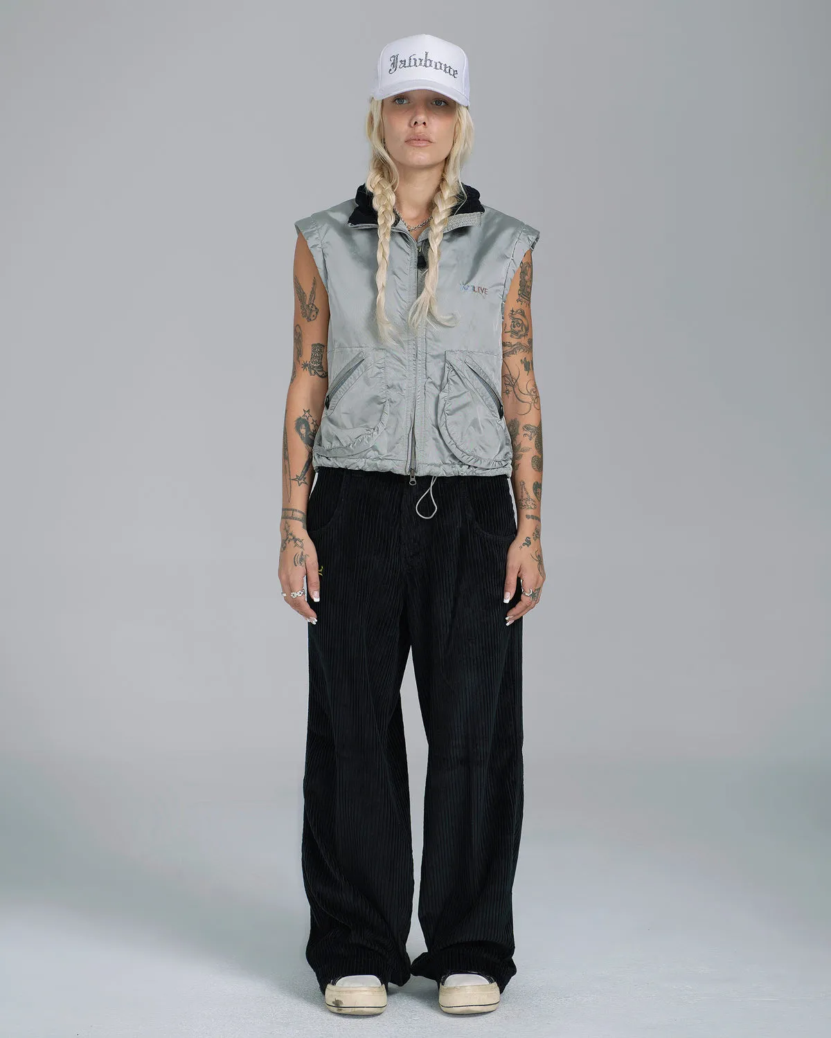 W179 Pipes. 23". 4 Wale Corduroy. Black. sold by JNCO