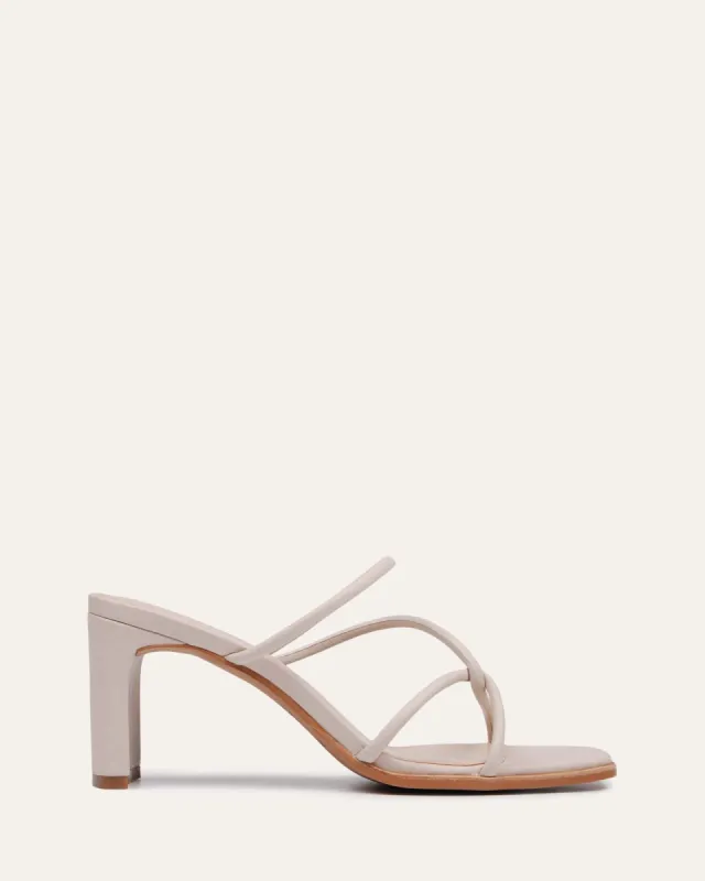 NOVI MID HEEL SANDALS BONE LEATHER sold by Jo Mercer
