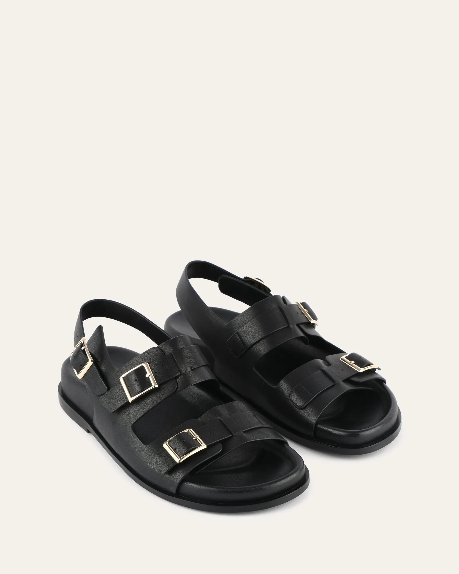VERONA FLAT SANDALS BLACK LEATHER sold by Jo Mercer product image thumbnail 3