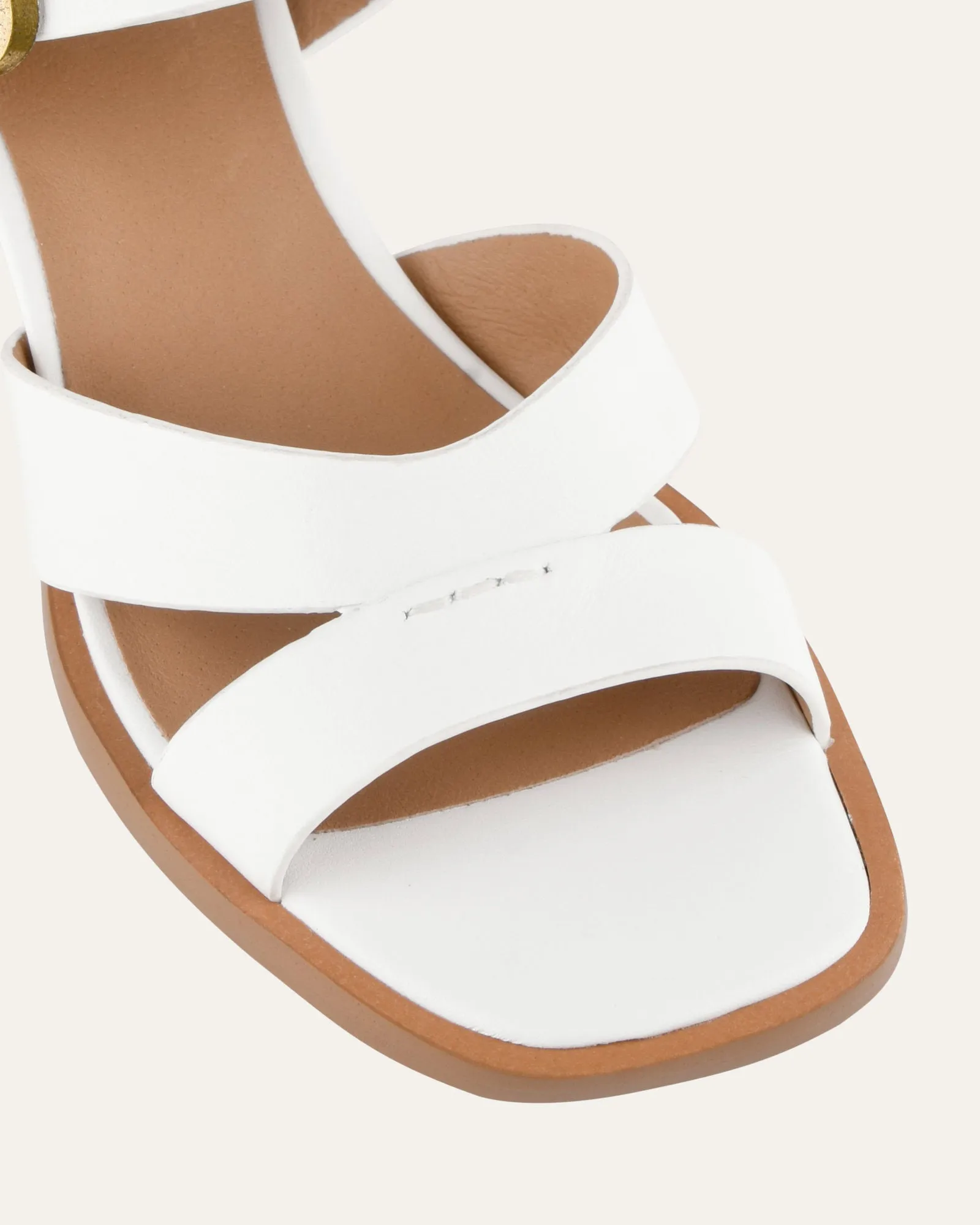 IMOGEN MID HEEL SANDALS WHITE LEATHER sold by Jo Mercer product image thumbnail 3