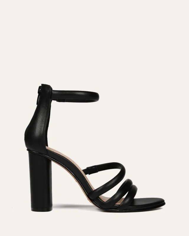 PIPPIN HIGH HEEL SANDALS BLACK LEATHER sold by Jo Mercer