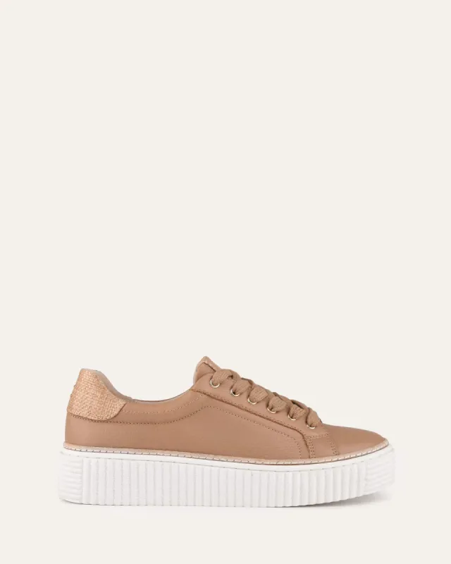 ARIANNA SNEAKERS TAN RAFFIA sold by Jo Mercer