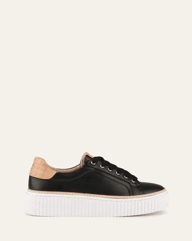ARIANNA SNEAKERS BLACK RAFFIA sold by Jo Mercer