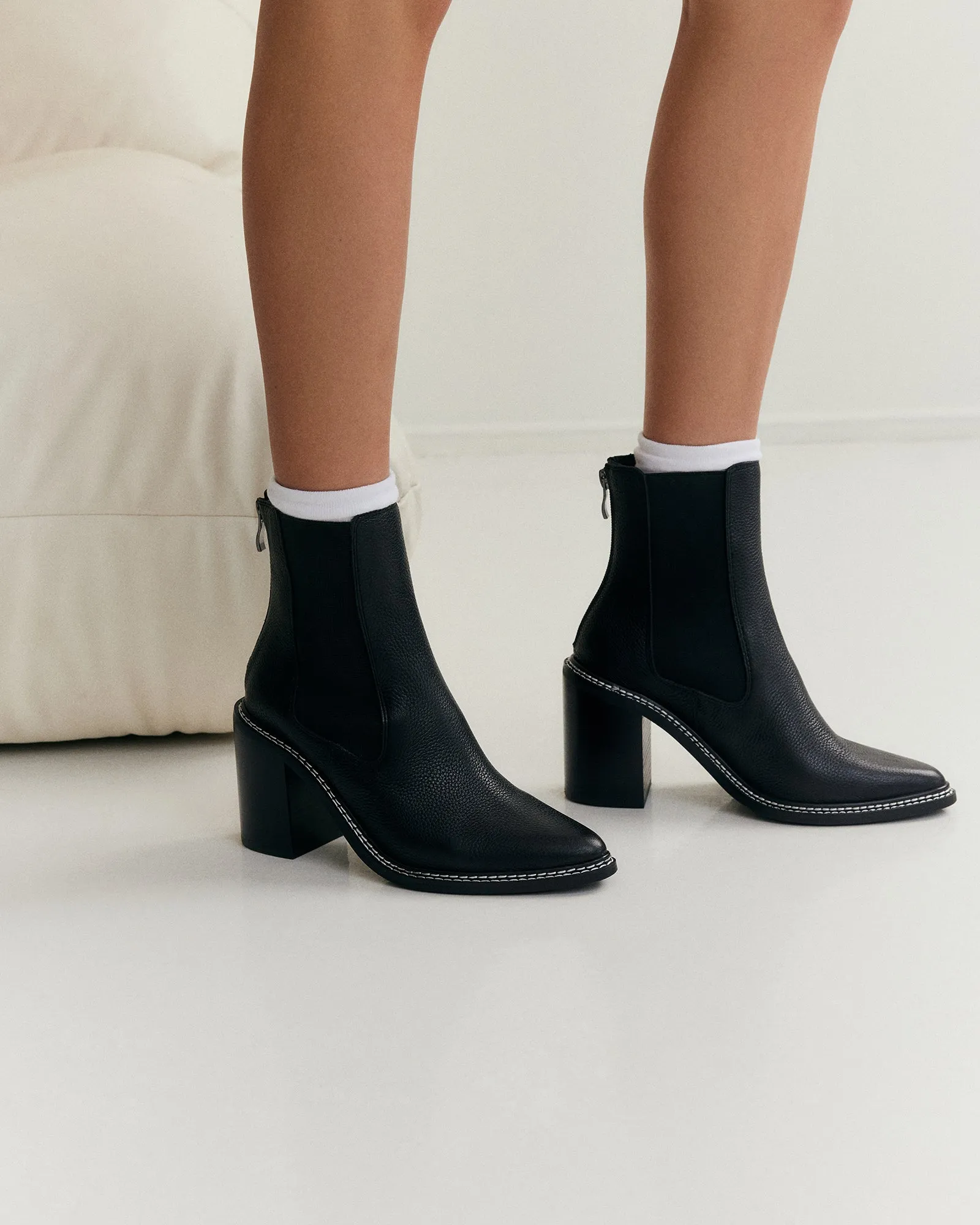 LUXE HIGH ANKLE BOOTS BLACK LEATHER sold by Jo Mercer product image thumbnail 2