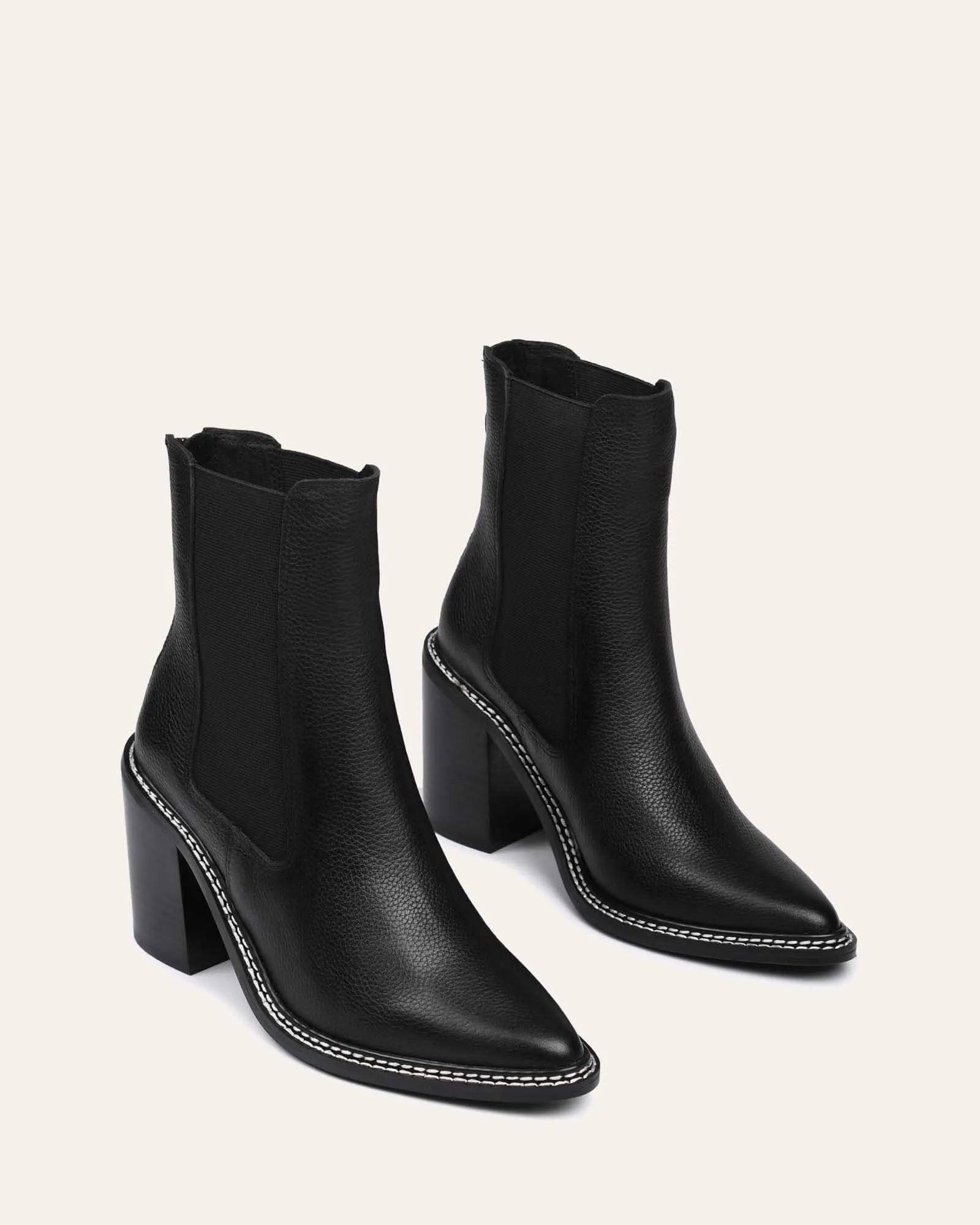 LUXE HIGH ANKLE BOOTS BLACK LEATHER sold by Jo Mercer product image thumbnail 3
