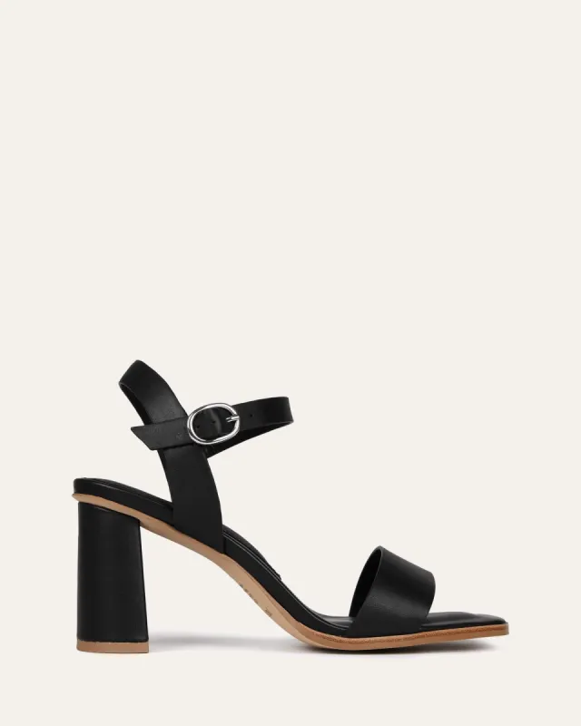 CALAIS HIGH HEEL SANDALS BLACK LEATHER sold by Jo Mercer