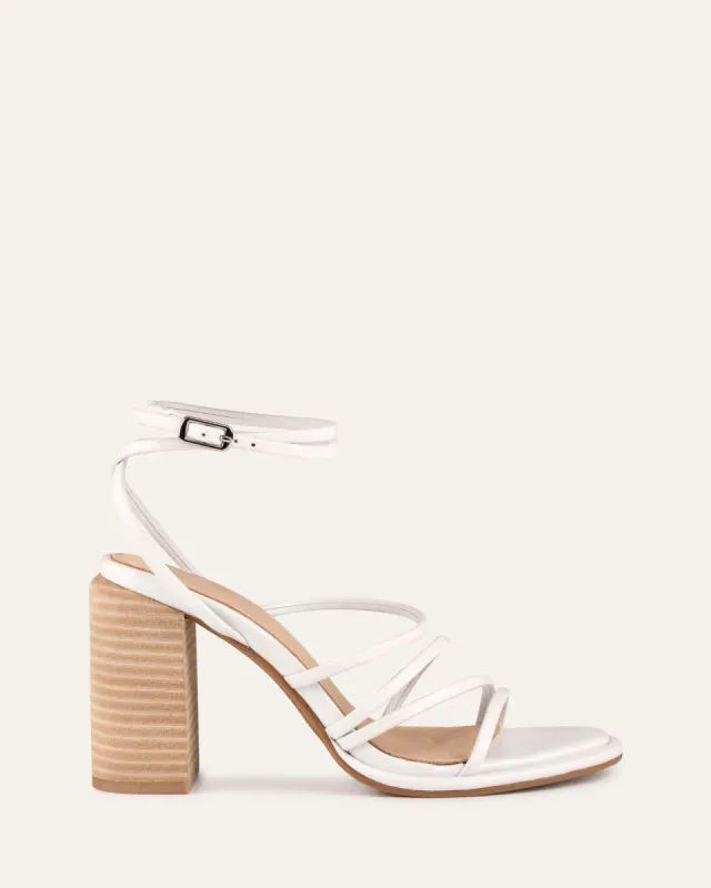 PIP HIGH HEEL SANDALS WHITE LEATHER sold by Jo Mercer