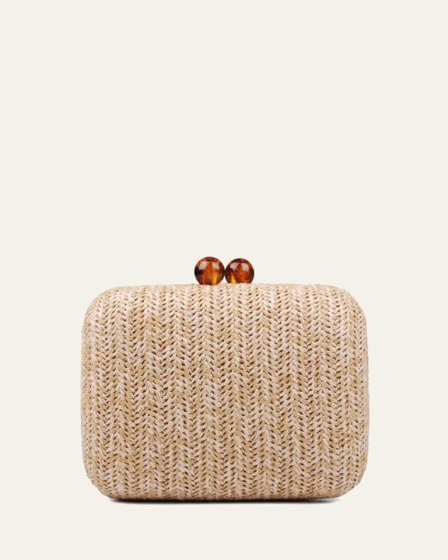 ZOELLA CLUTCH NATURAL RAFFIA sold by Jo Mercer