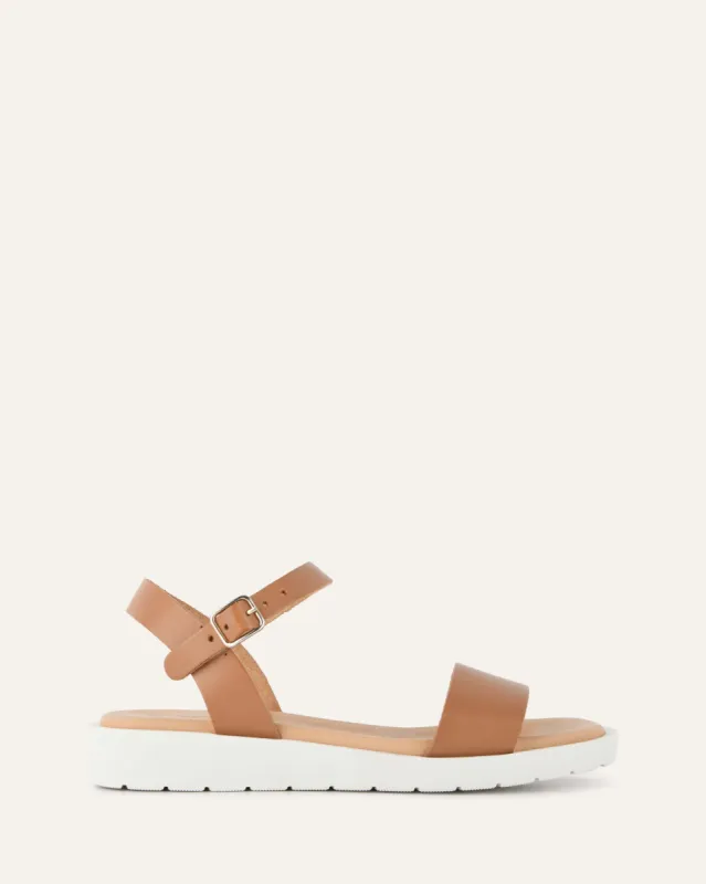 ROBIN FLAT SANDALS TAN LEATHER sold by Jo Mercer