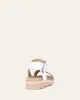 ILLUSION FLAT WEDGE SANDALS WHITE TAN LEATHER sold by Jo Mercer