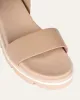 ILLUSION FLAT WEDGE SANDALS WHITE TAN LEATHER sold by Jo Mercer