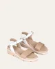 ILLUSION FLAT WEDGE SANDALS WHITE TAN LEATHER sold by Jo Mercer