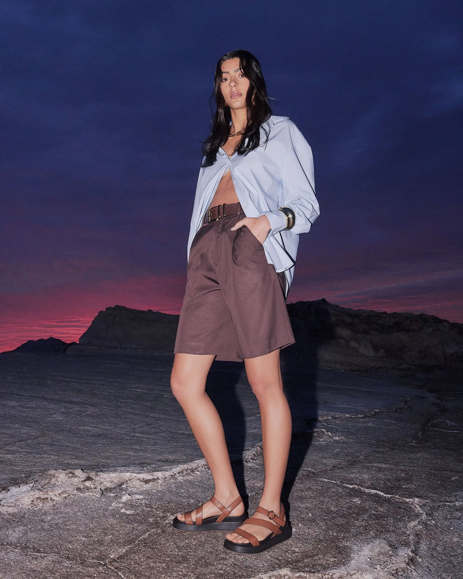 MARAIS FLAT SANDALS DARK TAN LEATHER sold by Jo Mercer product image thumbnail 3