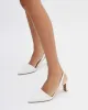KYRA MID HEELS WHITE CROC sold by Jo Mercer