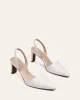 KYRA MID HEELS WHITE CROC sold by Jo Mercer