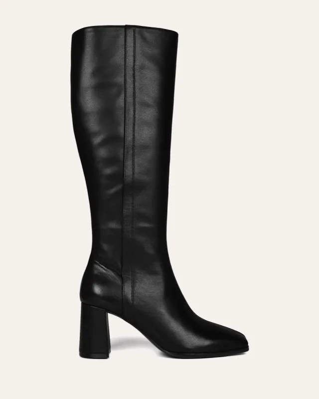 NELLIE KNEE BOOTS BLACK LEATHER sold by Jo Mercer