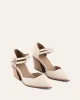 FLORA MID HEEL SHOES OFF WHITE LEATHER sold by Jo Mercer