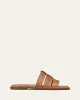 SARITA FLAT SLIDES TAN LEATHER sold by Jo Mercer
