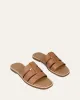 SARITA FLAT SLIDES TAN LEATHER sold by Jo Mercer