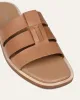 SARITA FLAT SLIDES TAN LEATHER sold by Jo Mercer