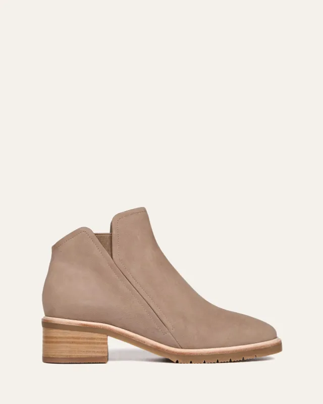 ARTIE FLAT ANKLE BOOTS TAUPE NUBUCK sold by Jo Mercer