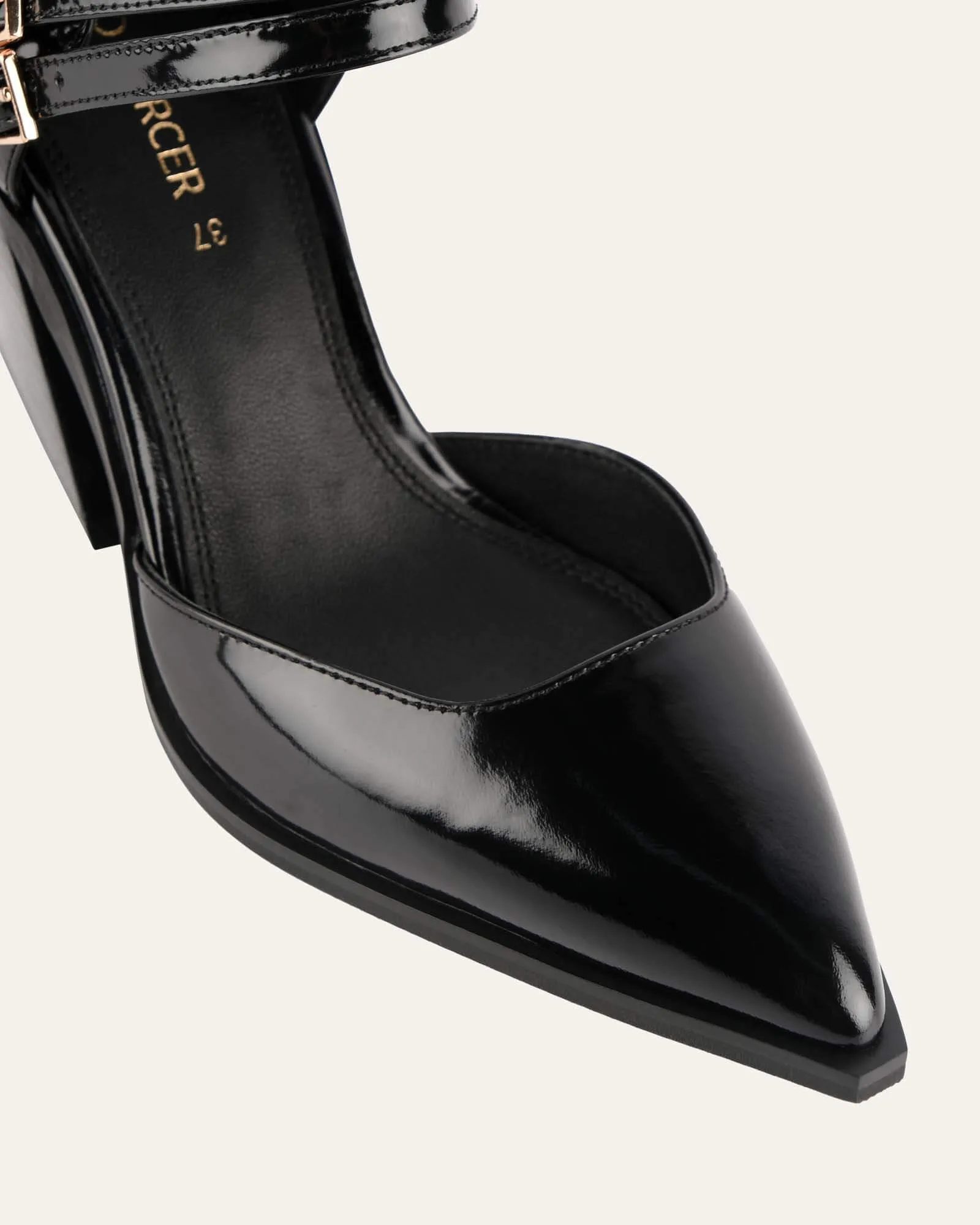 FLORA MID HEEL SHOES BLACK PATENT sold by Jo Mercer product image thumbnail 4