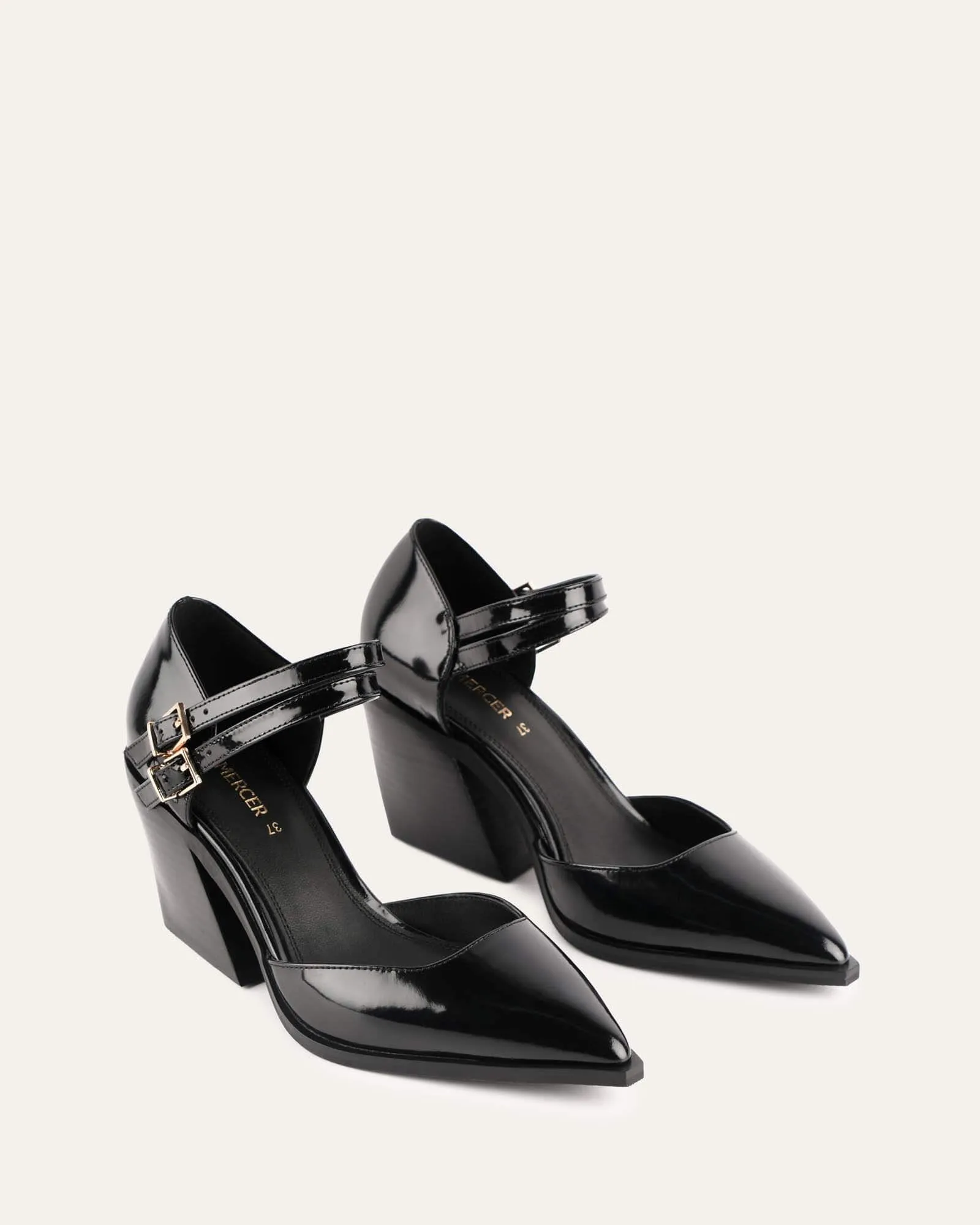FLORA MID HEEL SHOES BLACK PATENT sold by Jo Mercer product image thumbnail 3