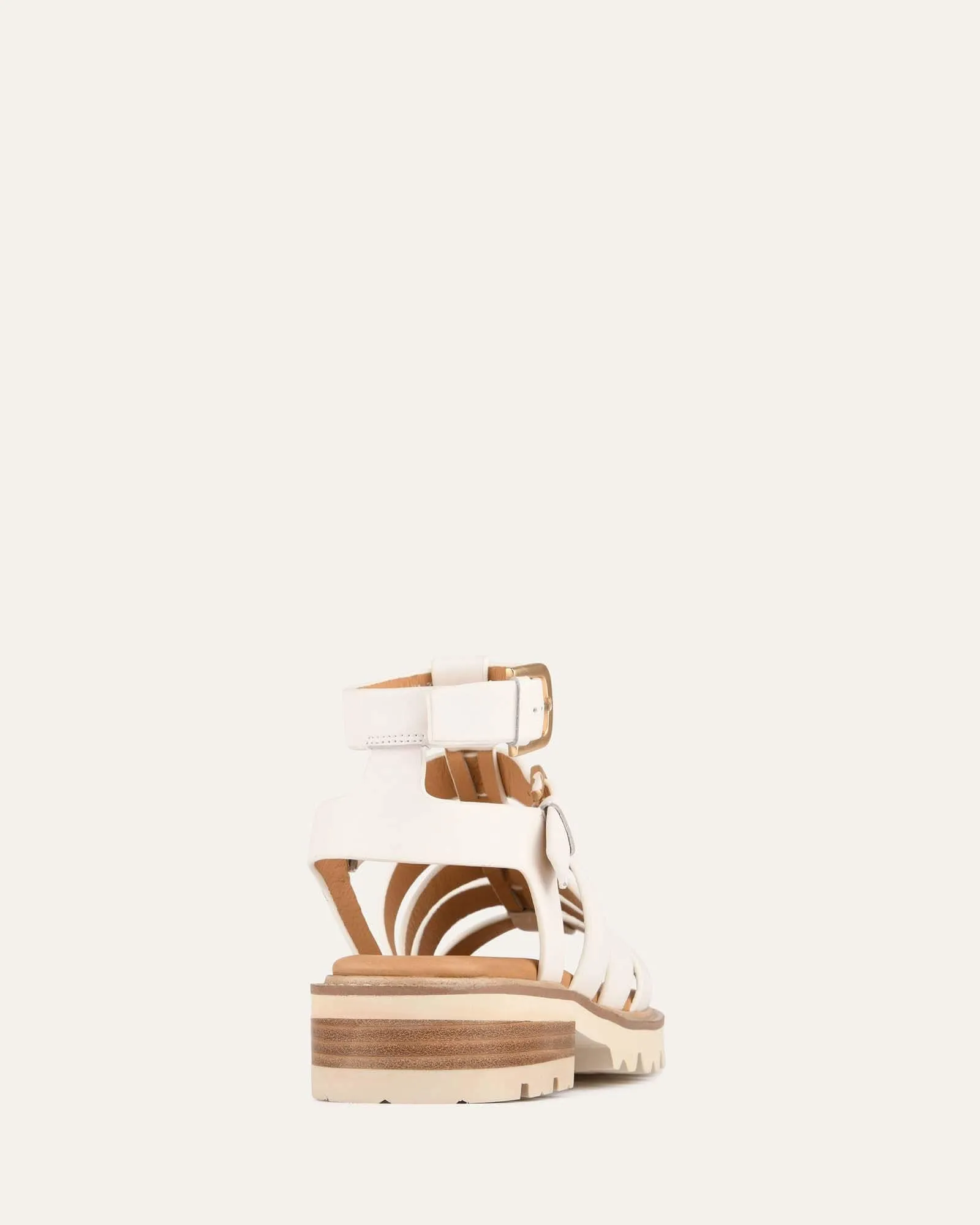GINO FLAT SANDALS WHITE LEATHER sold by Jo Mercer product image thumbnail 5