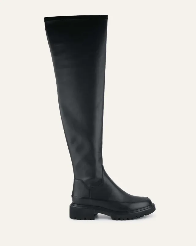 ELLA OVER THE KNEE BOOTS BLACK sold by Jo Mercer