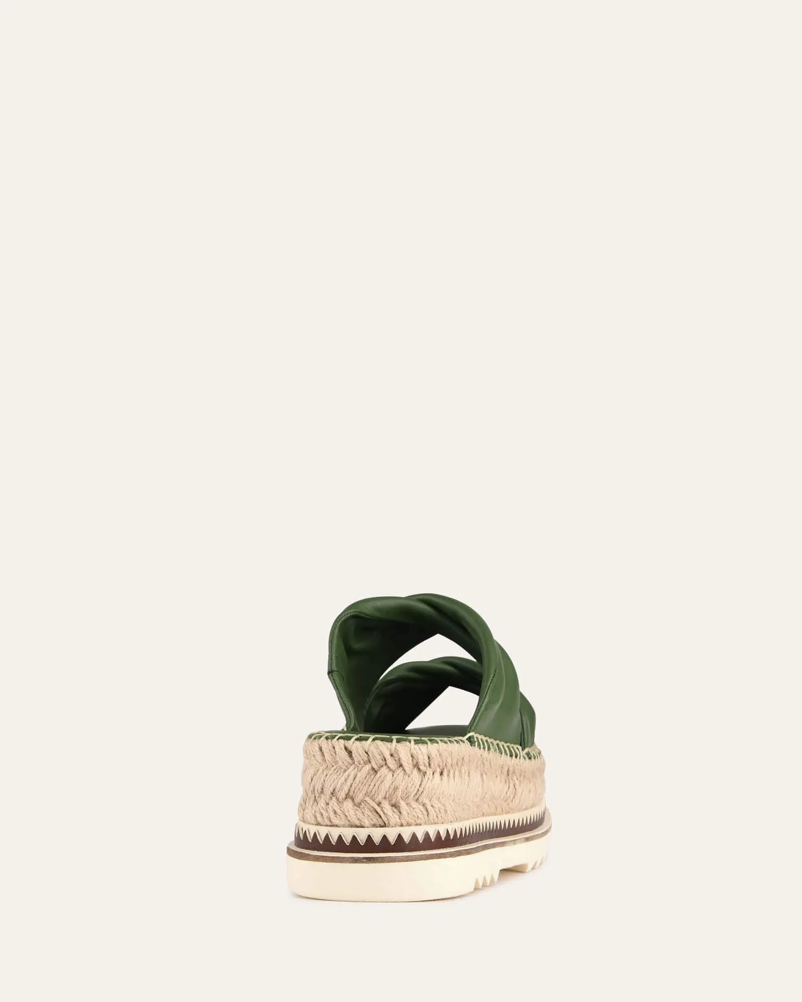 ELENA ESPADRILLE SLIDES MOSS GREEN LEATHER sold by Jo Mercer product image thumbnail 4
