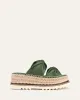 ELENA ESPADRILLE SLIDES MOSS GREEN LEATHER sold by Jo Mercer