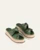 ELENA ESPADRILLE SLIDES MOSS GREEN LEATHER sold by Jo Mercer