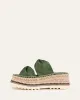ELENA ESPADRILLE SLIDES MOSS GREEN LEATHER sold by Jo Mercer